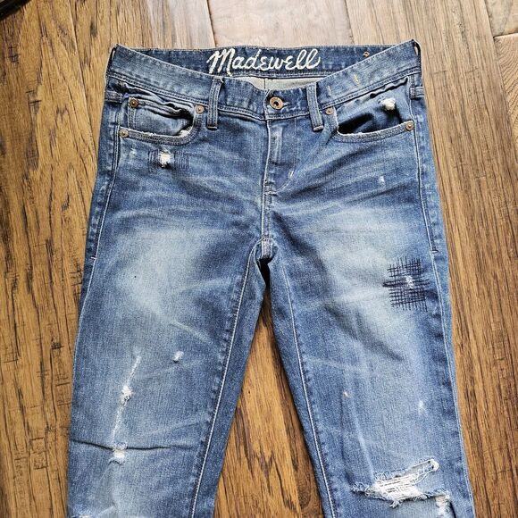 madewell jeans 26x34 Rail Straight Leg Denim Distressed - Picture 3 of 5